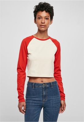 Urban Classics Damen Ladies Organic Cropped Retro Baseball Longsleeve