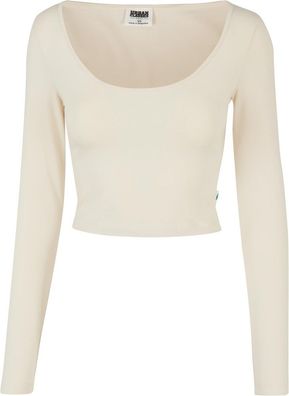 Urban Classics Damen Ladies Organic Wide Neck Cropped Longsleeve