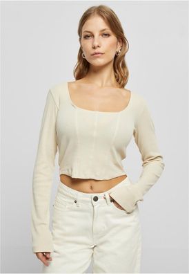 Urban Classics Damen Ladies Short Rib Corsage Longsleeve