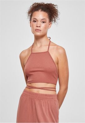 Urban Classics Damen Ladies Rib Trapeze Cropped Top