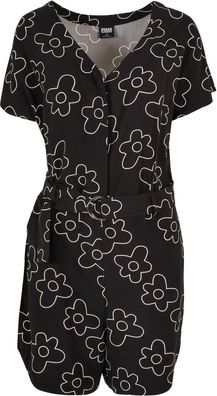 Urban Classics Damen Ladies Short Viscose Belt Jumpsuit