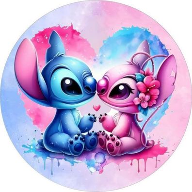Lilo & Stitch Essbar Zuckermasse Tortenbild Tortenaufleger + 4 Muffin s02