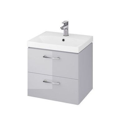 Badmöbel Set Badezimmerschrank mit Keramikwaschbecken LARA CITY 50 Grau