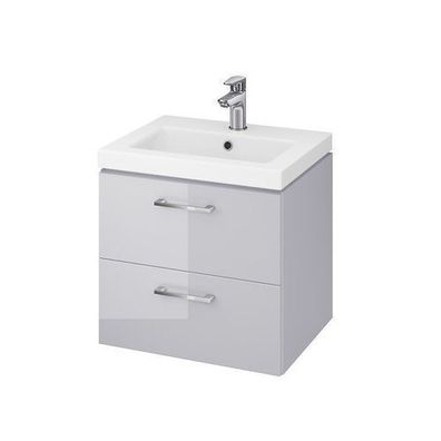 Badmöbel Set Badezimmerschrank mit Keramikwaschbecken LARA COMO 50 Grau