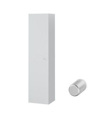 Badezimmer Hochhängeschrank Hochschrank LARGA 160 Grau, Silber Knopf mit Spiegel