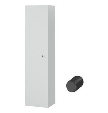 Badezimmer Hochhängeschrank Hochschrank LARGA 160 Grau, Schwarz Knopf mit Spiegel