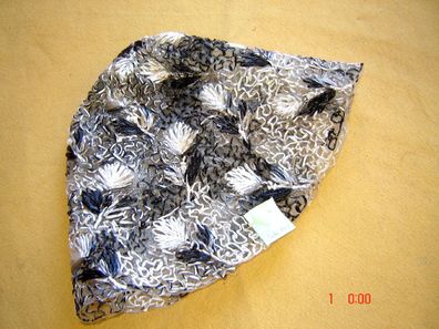 Hutstumpen ausgefallen Vintage - Geflecht schwarz silber Ü 55cm Rd 88cm Stu768