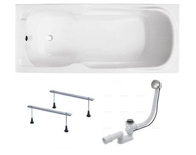 Badewanne Rechteck Acryl MAJKA 120x70 Weiß | Ablauf & Füße GRATIS !