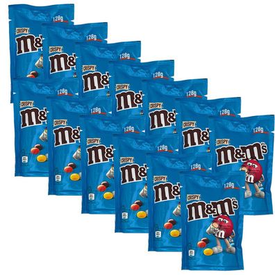 M&M's Crispy, Schokolinsen mit Knusperreiskern 13x 128g Beutel