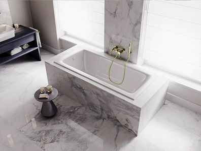 Badewanne Rechteck Acryl TALIA SLIM 160x75 Weiß Styropor 4cm | Ablauf & Füße GRATIS !