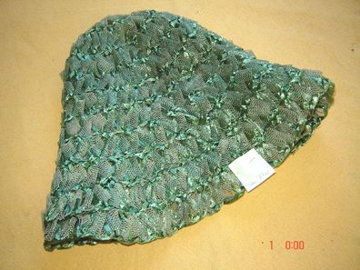Hutstumpen ausgefallen Vintage - Geflecht Grün Töne Ü 62cm Rd 86cm Stu770