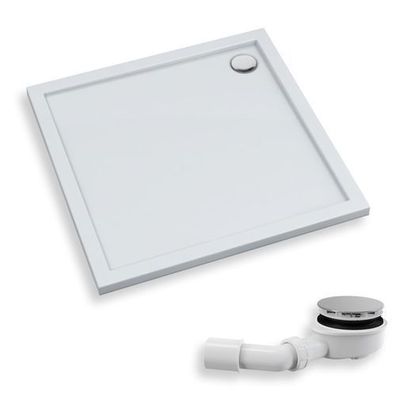 Duschwanne Quadratisch Acryl Corrina NEW 100x100x4.5 Weiß | Ablaufgarnitur im SET !