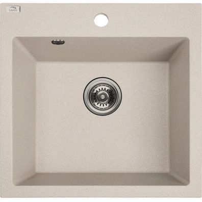 Granitspüle Einzelbecken ALENA 49x49 Beige | Siphon im SET!