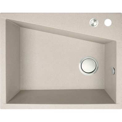 Granitspüle Einzelbecken Grenada 48x60 Beige | Siphon im SET!