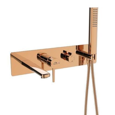 Komplettes Set Unterputz Wannenarmatur POLA Verdeckter Einbau Mischer Rosegold
