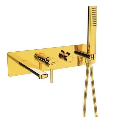 Komplettes Set Unterputz Wannenarmatur POLA Verdeckter Einbau Mischer Gold