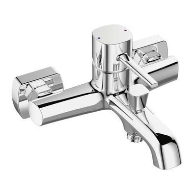 Badewannenarmatur Wasserhahn POLA Wannenarmatur für Badezimmer in Silber