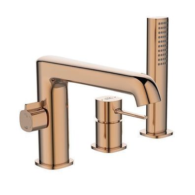 Badewannenarmatur Wasserhahn 3-Loch POLA Wannenarmatur für Badezimmer in Rosegold