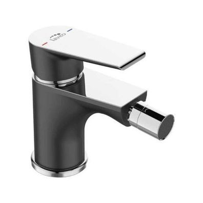Bidetarmatur Wasserhahn LARGO Bidetmischer in Schwarz-Silber + Click-Clack