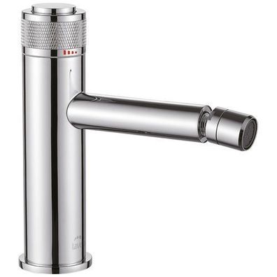 Bidetarmatur Wasserhahn VOLUMO Bidetmischer für Badezimmer in Silber + Click-Clack