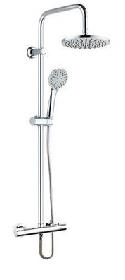 Duschsäule ESLA Thermostatisch Duschsystem, Brausegarnitur in Silber