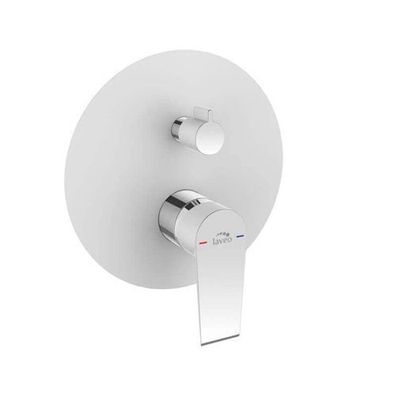 Unterputz Brausearmatur LARGO Verdeckter Einbau Mischer für Badezimmer in Weiß-Silber