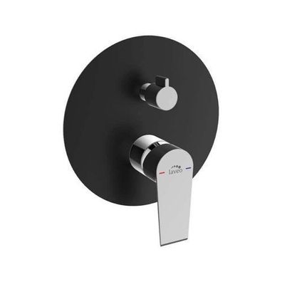 Unterputz Brausearmatur LARGO Verdeckter Einbau Mischer in Schwarz-Silber