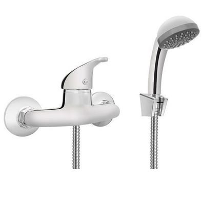 Komplette Set Brausearmatur Wasserhahn PEREA Brausebatterie für Küche in Silber
