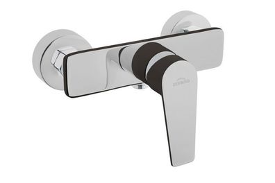 Brausearmatur Wasserhahn DOKOS Brausebatterie für Badezimmer in Schwarz-Silber