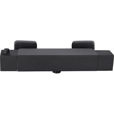 Brausearmatur Wasserhahn Kvadrato Brausebatterie für Badezimmer in Schwarz