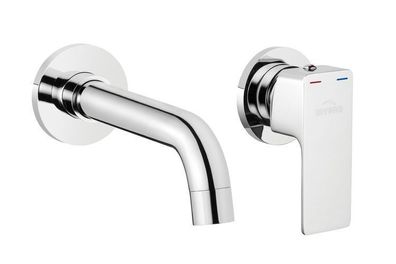 Unterputz Waschtischarmatur Wasserhahn NYKS Mischbatterie für Badezimmer in Silber