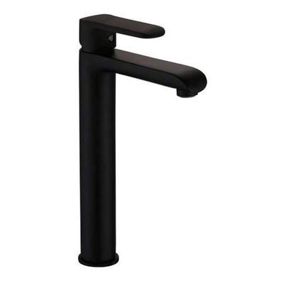 Waschtischarmatur Wasserhahn Hoch SIROS Mischbatterie für Badezimmer in Schwarz