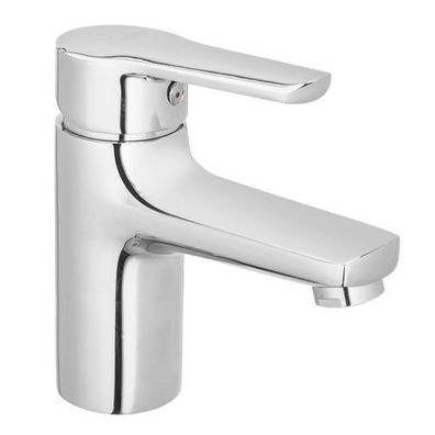 Waschtischarmatur Wasserhahn Kleine VERSO Mischbatterie für Badezimmer in Silber