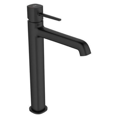 Waschtischarmatur Wasserhahn Hoch POLA Mischbatterie in Schwarz + Click-Clack
