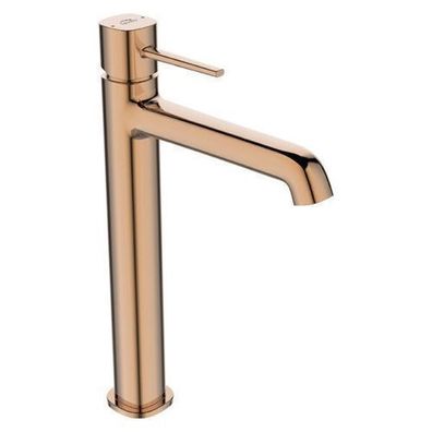 Waschtischarmatur Wasserhahn Hoch POLA Mischbatterie in Rosegold + Click-Clack