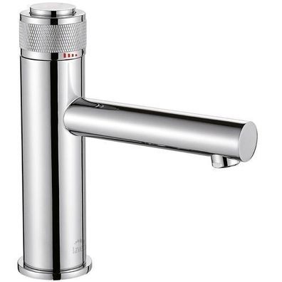 Waschtischarmatur Wasserhahn Kleine VOLUMO Mischbatterie in Silber + Click-Clack