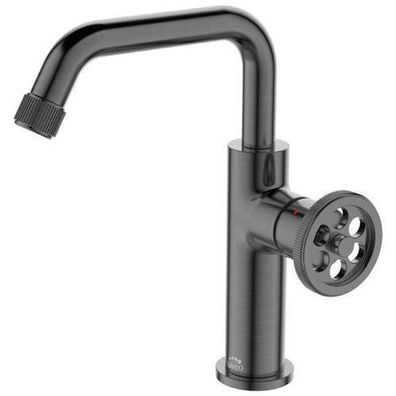 Waschtischarmatur Wasserhahn Kleine MURO Mischbatterie in Grau + Click-Clack