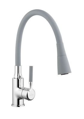 Küchenarmatur Wasserhahn POGO Küchenmischer mit flexiblen Auslauf für Küche in Grau