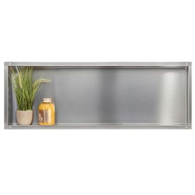 Duschnische Wandnische WALL BOX NO RIM 30x90x7 Silber | Duschablage Unterputz