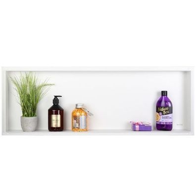 Duschnische Wandnische WALL BOX NO RIM 30x90x7 Weiß | Duschablage Unterputz