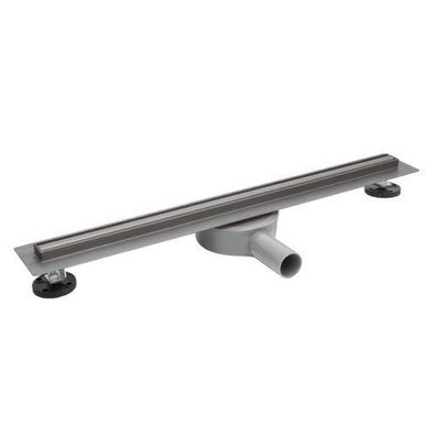 Duschrinnen Edelstahl SLIM & LOW Proline 80 cm in Grau | Komplettset Bodenablauf