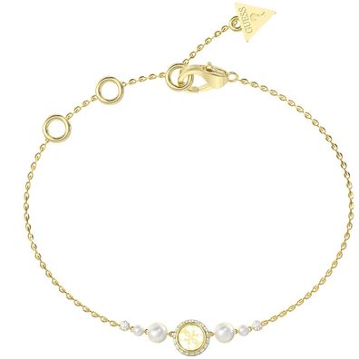 Guess Schmuck Damen-Armband Multi Pearls 4G Goldfarben S JUBB05516JWYGS