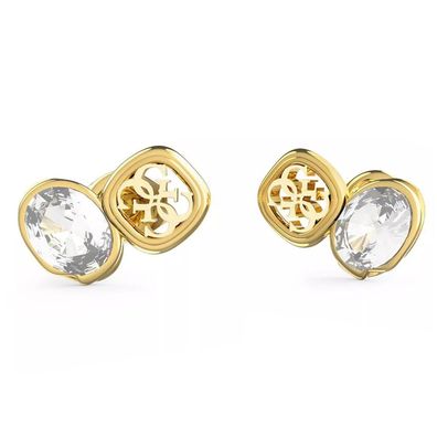 Guess Schmuck Damen-Ohrringe Ohrstecker 4G & Crystals Goldfarben JUBE05572JWYGT/U