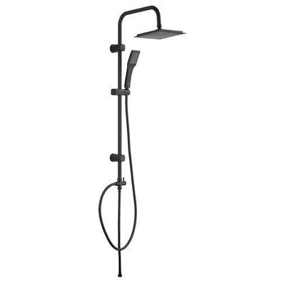 Regendusche set Handbrause HIROS Duschsystem in Schwarz Brausegarnitur Duschgarnitur