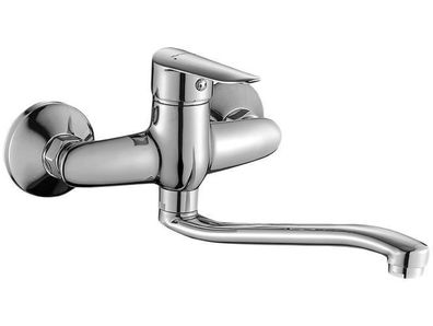 Waschtischarmatur Wasserhahn Wand CENTO Mischbatterie für Badezimmer in Chrom