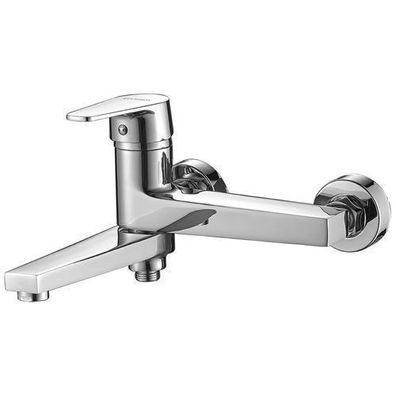 Waschtischarmatur Wasserhahn Wand LUGA Mischbatterie für Badezimmer in Chrom