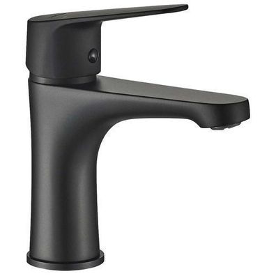 Waschtischarmatur Wasserhahn Kleine SAGRA Mischbatterie in Schwarz + Click-Clack