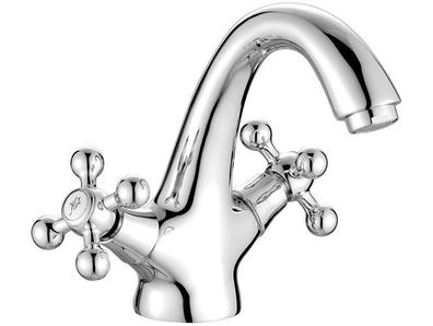 Waschtischarmatur Wasserhahn Kleine STILO Mischbatterie in Chrom + Click-Clack