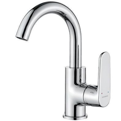 Waschtischarmatur Wasserhahn Hoch DIMA Mischbatterie Waschtischmischer in Chrom