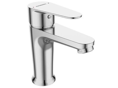 Waschtischarmatur Wasserhahn Kleine FRESNO Mischbatterie in Chrom + Click-Clack